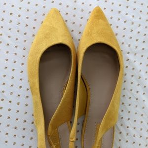 Brand New Yellow Slingback Flats Size 8